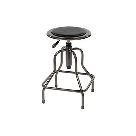Global Industrial Vinyl Industrial Stool Without Backrest - Pneumatic Height Adjustment  Charcoal Gray 277615